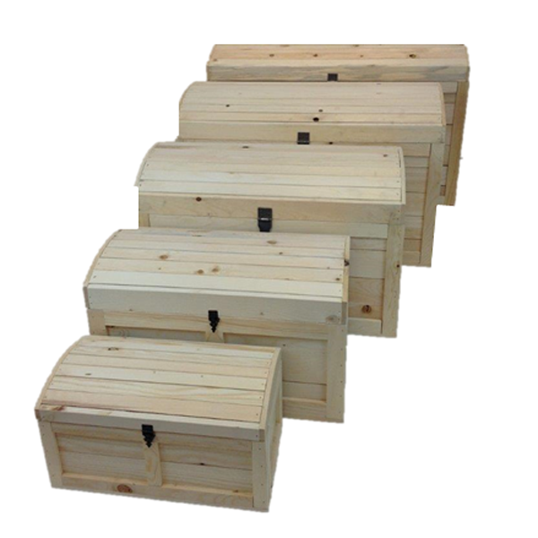 The rustic crate series 300 lined up without stain