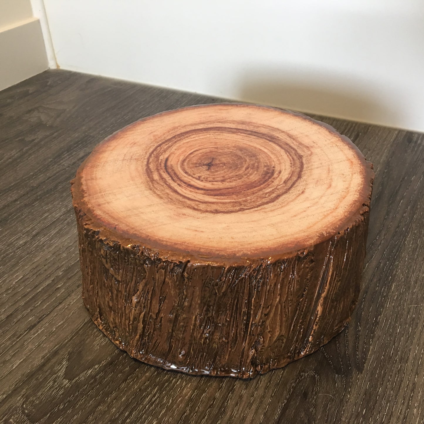 close up of the small cedar stump