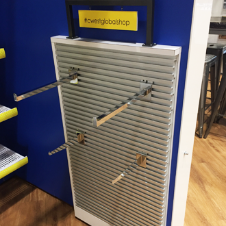 Single Sided Metal Slatwall with Rear Mounting Hooks